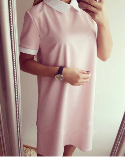 Κομψή γυναικεία μπλούζα με μακριά μανίκια και κολάρο με άσπρη γιακά