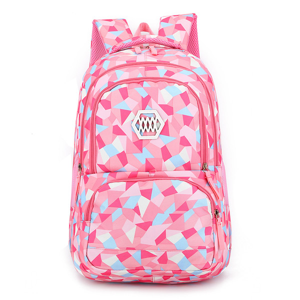 Τριόχρωμο παιδικό σακίδιο για κορίτσια με πολλές τσέπες