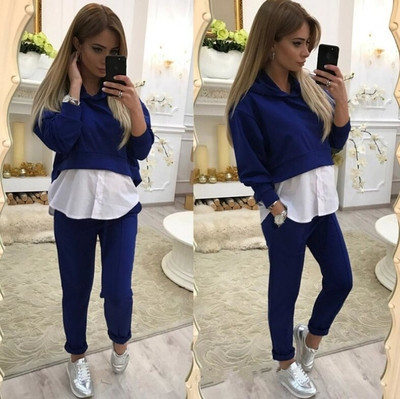 Κομψή καθημερινή σπορ-κομψή γυναικεία φόρμα 2 μερών - 3 χρωμάτων