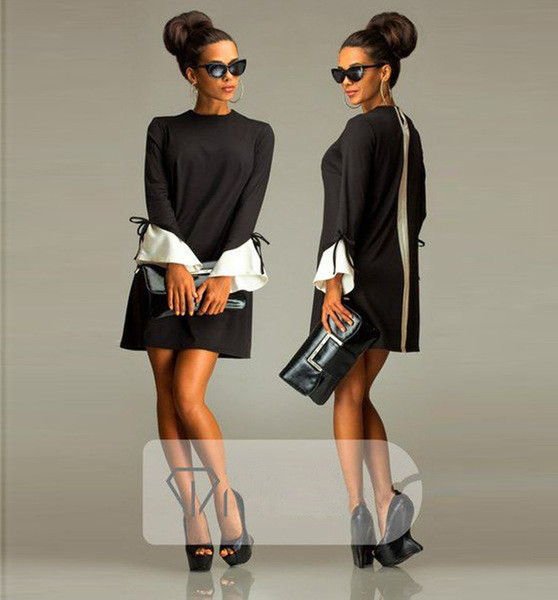 Πολύ κομψό γυναικείο φόρεμα ς με κολάρο σε σχήμα O - κατάλληλο για κάθε περίσταση