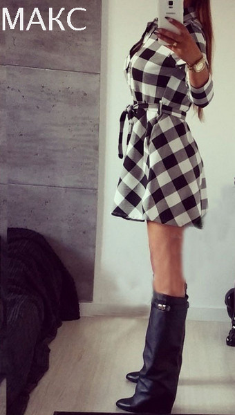 Καθημερινό  γυναικείο φόρεμα με μακριά μανίκια και κολάρο  - κατάλληλο για κάθε περίσταση