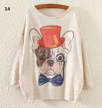 Ежедневен дамски пуловер с дълъг ръкав и най-различни шарени апликаций