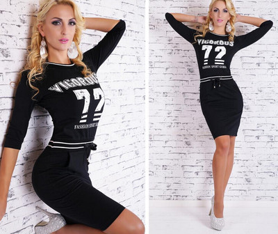 Πολύ άνετο γυναικείο φόρεμα με κοντό μανίκι 3/4 - 3 χρώματα