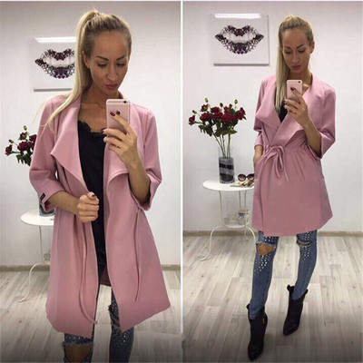 Γυναικείο  παλτό με ενδιαφέρουσες δεσμούς σε τρία διαφορετικά χρώματα