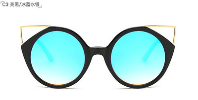 Μοντέρνα γυαλιά ηλίου με υψηλή υπεριώδη προστασία και μια ενδιαφέρουσα μη τυποποιημένη μορφή γυαλιού