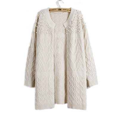 Γυναικεία μάλλινη ζακέτα με ενδιαφέροντα μαργαριτάρια - 8 χρώματα