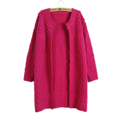 Γυναικεία μάλλινη ζακέτα με ενδιαφέροντα μαργαριτάρια - 8 χρώματα