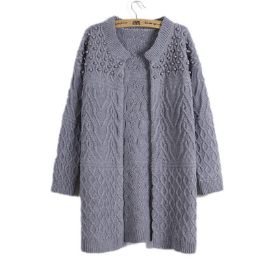 Γυναικεία μάλλινη ζακέτα με ενδιαφέροντα μαργαριτάρια - 8 χρώματα