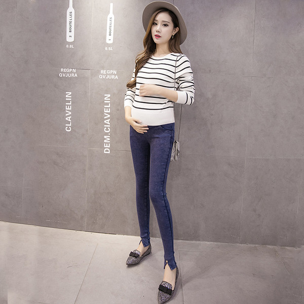 Еластичен и удобен памучен панталон за бременни жени