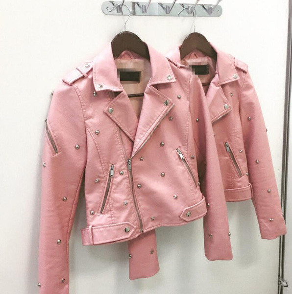 Дамско яке от изкуствена кожа с много интересни елементи - 5 цвята