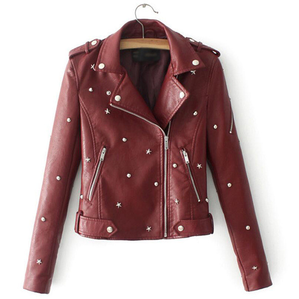 Дамско яке от изкуствена кожа с много интересни елементи - 5 цвята