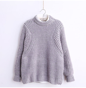 Γυναικείο καθημερινό πουλόβερ με κολάρο σε σχήμα O - 2 χρώματα