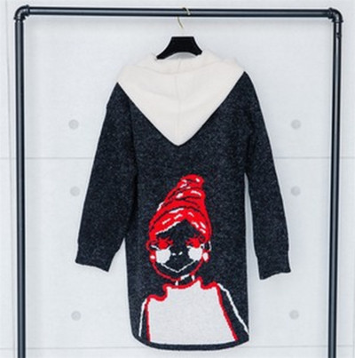 Awesome long anuratus με πολύ ενδιαφέρουσα εκτύπωση και κουκούλα - 2 χρώματα