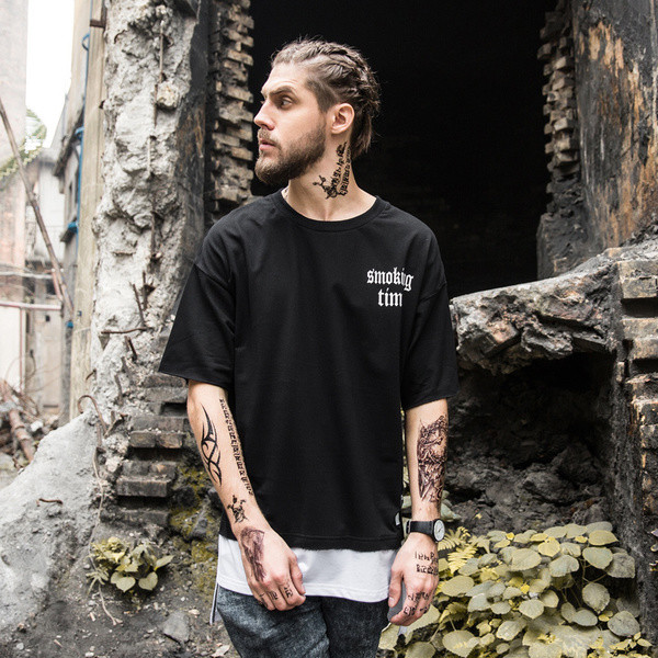 Ανδρικό μακρύ μπλουζάκι σε δυο χρώματα