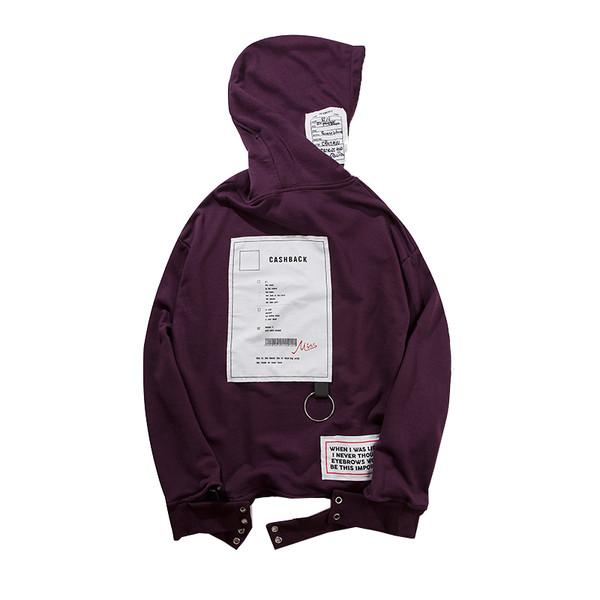 Спортно-елегантен мъжки суичър с качулка с аплиакция в два цвята