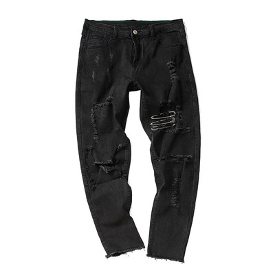 Κομψά ανδρικά τζιν σε μαύρο χρώμα