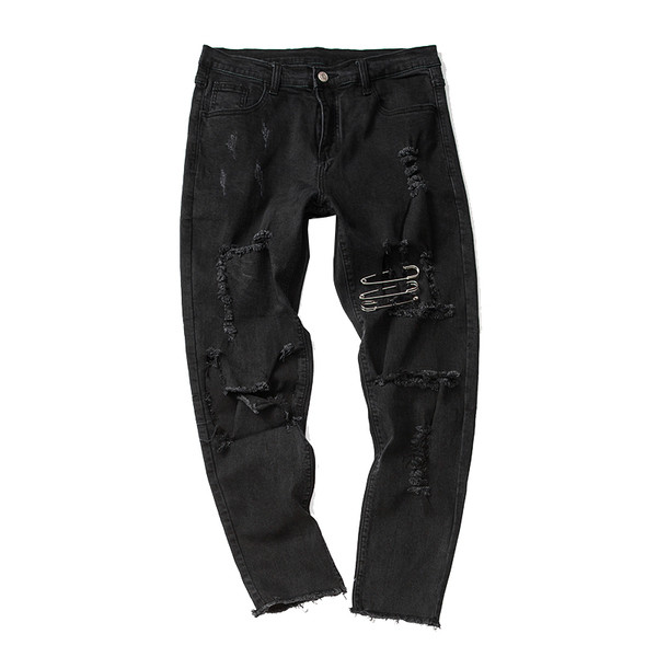 Κομψά ανδρικά τζιν  σε μαύρο χρώμα