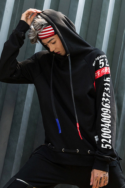 Ανδρικό φούτερ για το φθινόπωρο με κουκούλα και επιγραφή σε δύο χρώματα