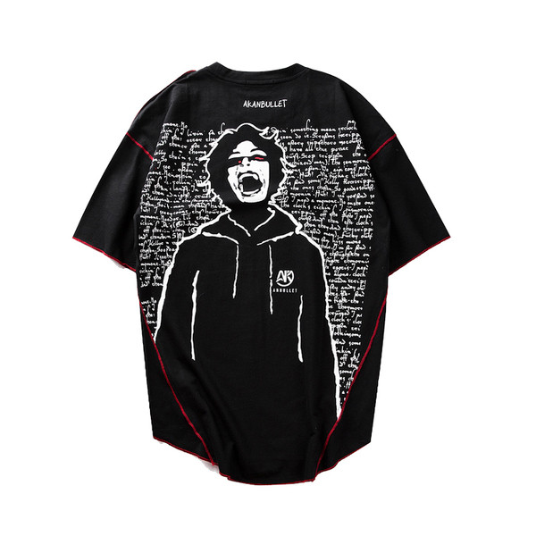 Αθλητικό κομψό ανδρικό μπλουζάκι σε τρία χρώματα με εικόνα και επιγραφές στο πίσω μέρος