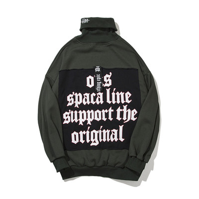 Ανδρικό φούτερ για το φθινόπωρο με έγχρωμη επιγραφή και κολάρο 