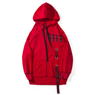 Αθλητικό ανδρικό φούτερ σε τρία χρώματα με κουκούλα και ενδιαφέρουσες επιγραφές