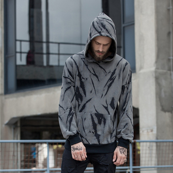 Φθινόπωρο ανδρικό φούτερ με κουκούλα και επιγραφή 