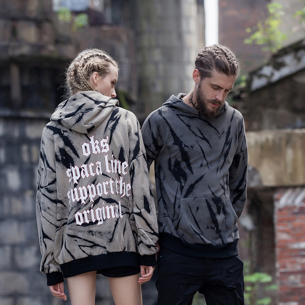 Φθινόπωρο ανδρικό φούτερ με κουκούλα και επιγραφή 