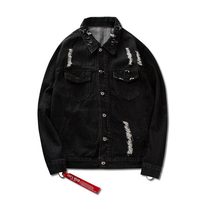 Καθημερινό τζιν μπουφάν με μοτίβα