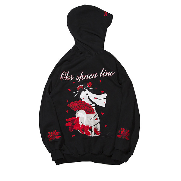 Ανδρικό αθλητικό φούτερ με κουκούλα σε δύο χρώματα  και με σχέδιο  στην πλάτη