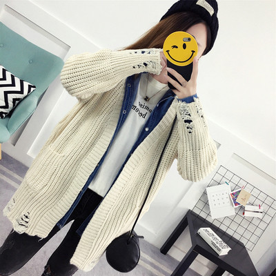 Πλεκτή γυναικεία ζακέτα, μακρύ  για το φθινόπωρο σε διάφορα χρώματα