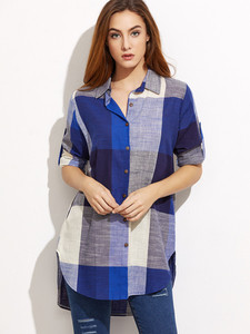 Σπορ-κομψό γυναικεία πουκάμισο σε μακρύ σχέδιο