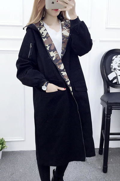 Спортно-елегантно дамско палто в много цветове, в широк модел с качулка