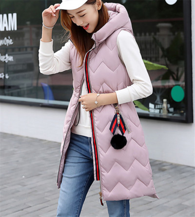 Πολύ κομψό μακρύ γυναικείο γιλέκο  με κουκούλα σε πολλά διαφορετικά χρώματα