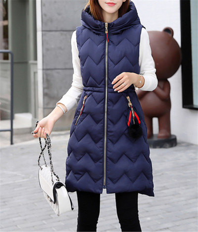 Πολύ κομψό μακρύ γυναικείο γιλέκο  με κουκούλα σε πολλά διαφορετικά χρώματα