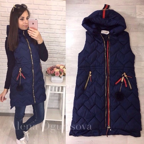 Πολύ κομψό μακρύ γυναικείο γιλέκο  με κουκούλα σε πολλά διαφορετικά χρώματα