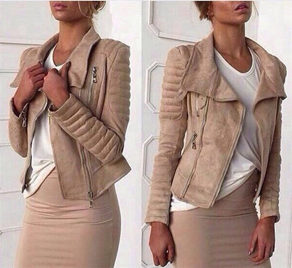 Актуално дамско яке с декоративни стилни ципове в два различни цвята