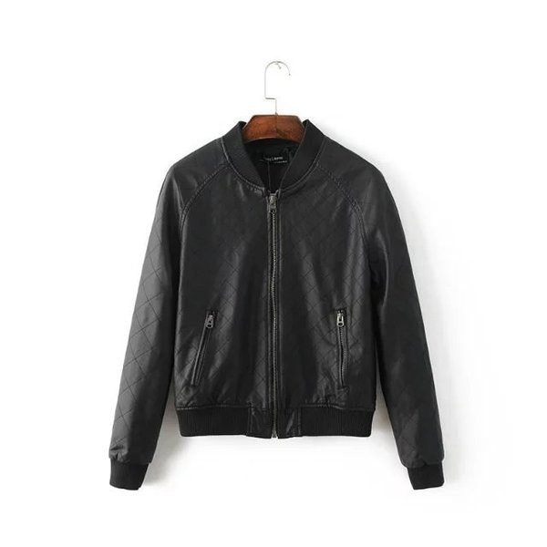 Καθημερινό γυναικείο μπουφάν με μακρύ μανίκι και κολάρο σε σχήμα O σε σύγχρονο στυλ