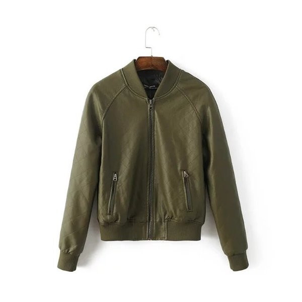 Καθημερινό γυναικείο μπουφάν με μακρύ μανίκι και κολάρο σε σχήμα O σε σύγχρονο στυλ