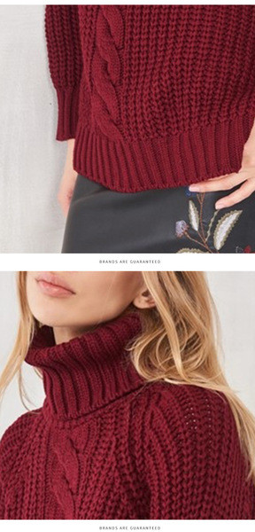 Ежедневно дамско топло пуловерче с висока яка 