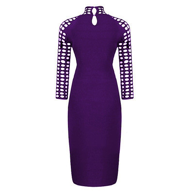 Κομψό γυναικείο φόρεμα με μακρύ μανίκι σε τρία χρώματα