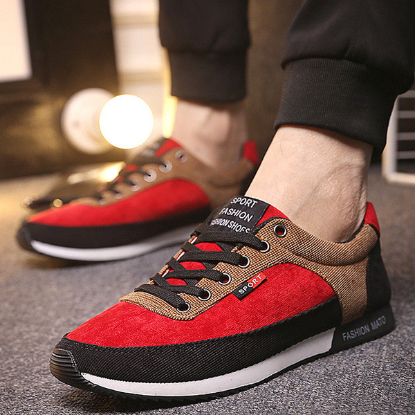 Σπορ-κομψά ανδρικά αθλητικά πάνινα παπούτσια  με άνετη σόλα σε τρία χρώματα