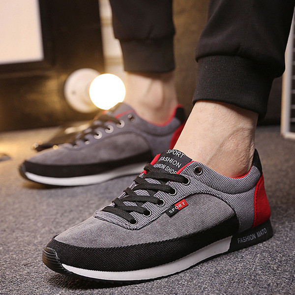 Σπορ-κομψά ανδρικά αθλητικά πάνινα παπούτσια  με άνετη σόλα σε τρία χρώματα