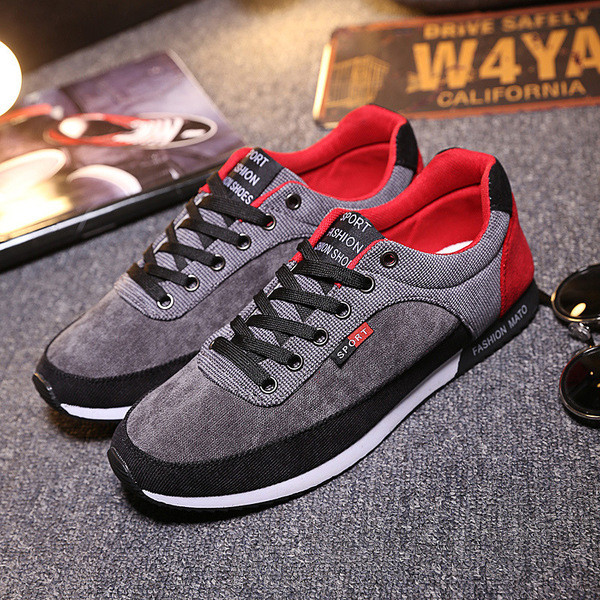 Σπορ-κομψά ανδρικά αθλητικά πάνινα παπούτσια  με άνετη σόλα σε τρία χρώματα