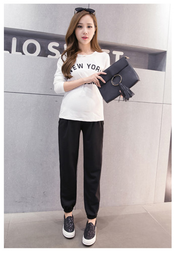 Спортен панталон за бременни жени с ластици в два цвята