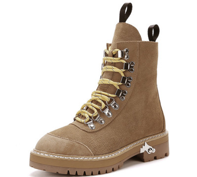 Дамски ежедневни боти с груба неплъзгаща се подметка и кръстосани връзки 