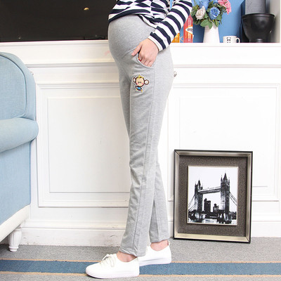 Καθημερινά παντελόνια για εγκύους τύπου Slim με εκτύπωση