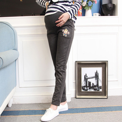 Καθημερινά παντελόνια για εγκύους τύπου Slim με εκτύπωση