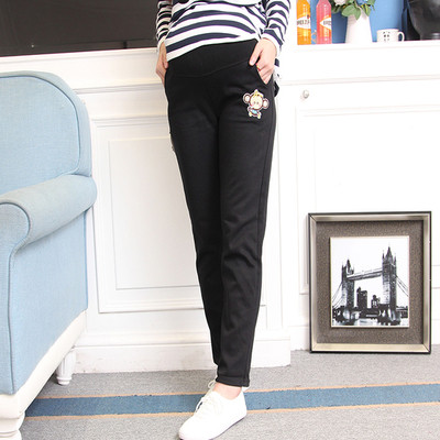 Καθημερινά παντελόνια για εγκύους τύπου Slim με εκτύπωση