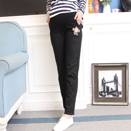 Καθημερινά παντελόνια για εγκύους τύπου Slim με εκτύπωση