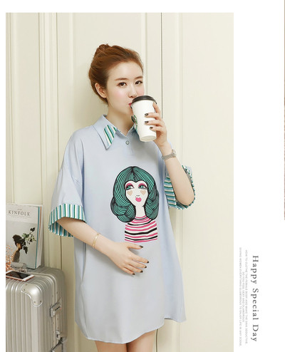 Κομψό πουκάμισο για εγκυμοσύνη 3/4 μανίκια και εικόνα